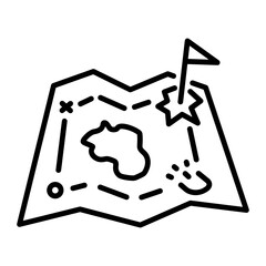 Map icon in linear style 