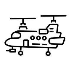 Obraz premium Military chopper icon in line style 