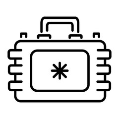 Medical kit icon in linear style 
