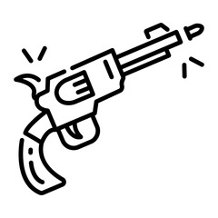 Revolver icon in line style 