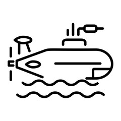 Submarine icon in line style 