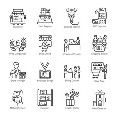 Collection of Retailing Linear Style Icons 

