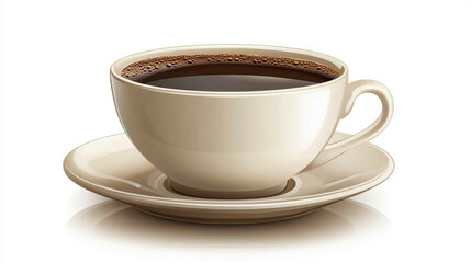 Obraz premium A warm cup of coffee on a saucer, perfect for breakfast or as a comforting beverage. Enjoy the rich aroma and flavor.