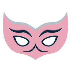 Halloween Mask Illustration with Cartoon Design. Isolated on White Background.