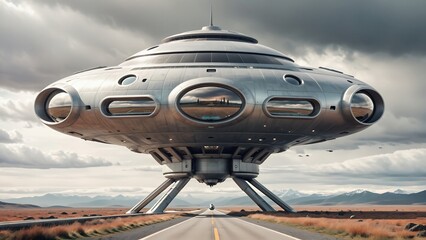 Transporte espacial, nave futurista