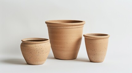 Three green ceramic bowls sit on a white background