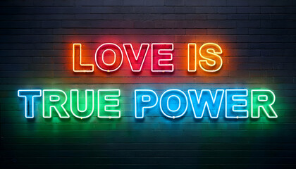 Obraz premium Love is true power word