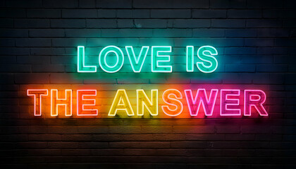 Obraz premium Love is the answer word