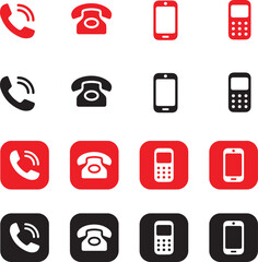 Call or Phone icon collection set. Call sign. Vector Art Design