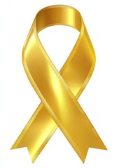 Gold gradient ribbon representation for cancer support in PNG image format.