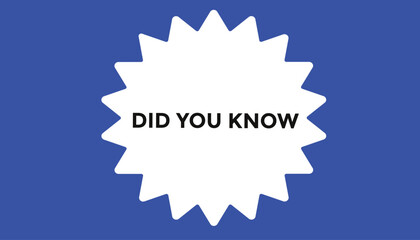 Did you know button web banner templates. Vector Illustration 