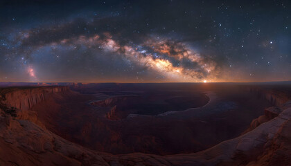 Obraz premium milkyway over desert