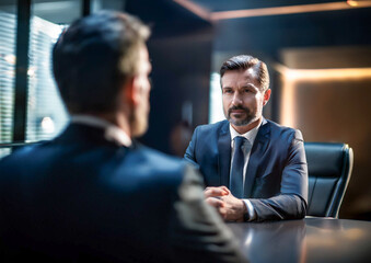 デスクで話し合う2人のビジネスマン