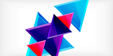 Abstract background - glossy triangles. Vector Illustration For Wallpaper, Banner, Background, Card, Book Illustration, landing page