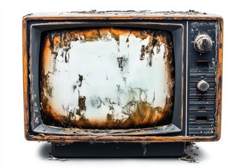 Electronic device featuring visual damage, captured in PNG format on a white backdrop.