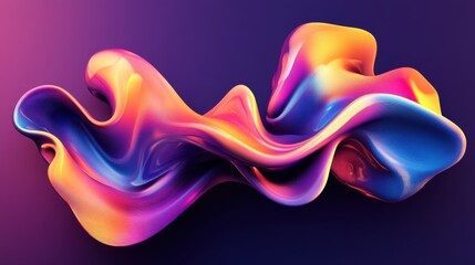 Fototapeta premium A vibrant 3D font with a liquid texture, flowing and undulating with dynamic, colorful gradients