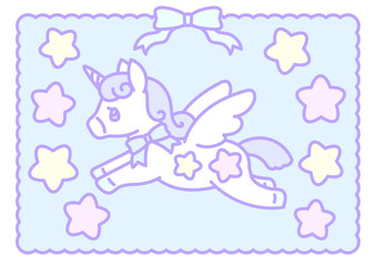 スターユニコーンのリワードステッカーチャート10回分★PNG A4サイズ