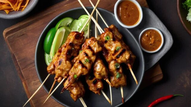 Chicken satay with peanut sauce