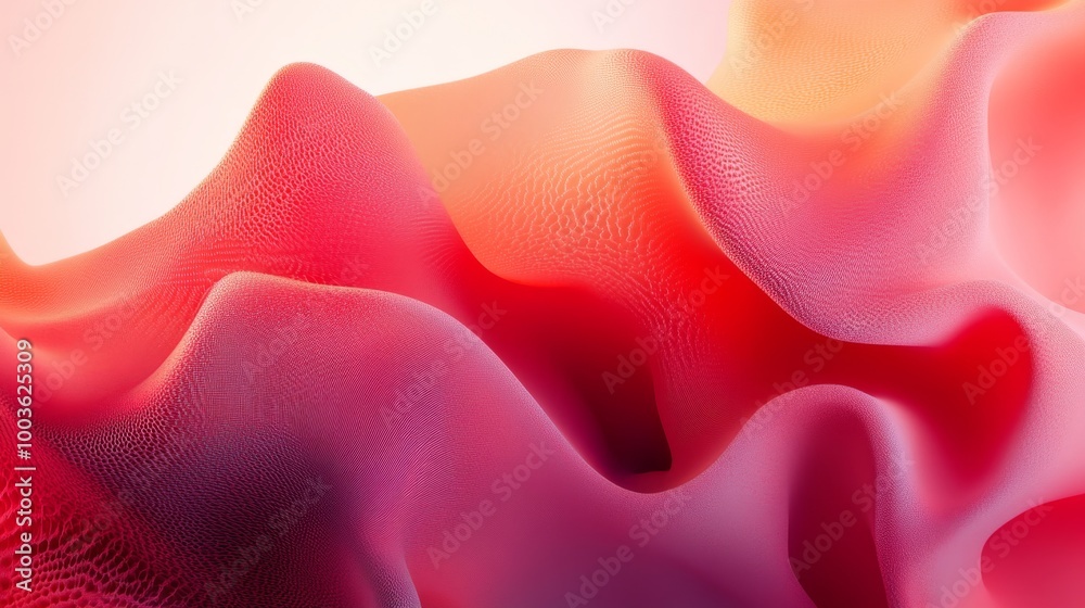 Poster soft red gradients and abstract shapes blending together to form a harmonious and fluid visual effec