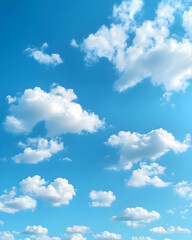 Naklejka premium White Fluffy Clouds in Blue Sky Photo