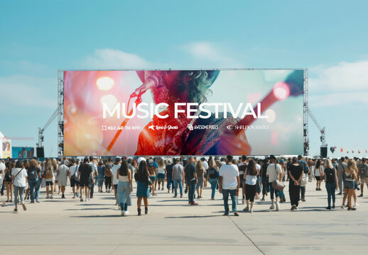 Concert Billboard Mockup With Generative AI