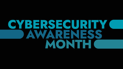Cybersecurity Awareness Month colorful text typography on white or black background banner illustration great for wishing and celebrating Happy Cybersecurity Awareness Month in October