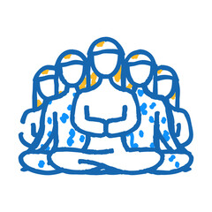 group meditation doodle icon sketch vector. group meditation sign. isolated symbol illustration