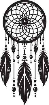 recommend clip art: Dream catcher silhouette vector illustration isolated on a white background