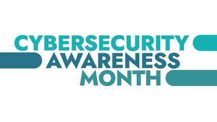 Cybersecurity Awareness Month colorful motion graphics seamless loopable text animation on white or black background great for awareness about cyber security awareness month in October