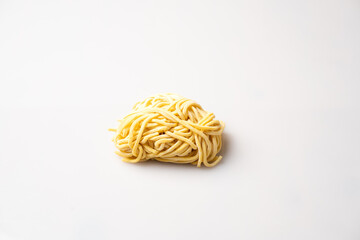 ramen noodles on the white background