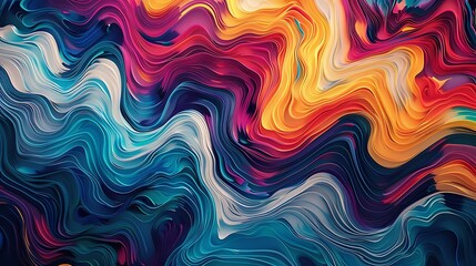 Fototapeta premium Abstract digital art featuring colorful swirling lines creating a dynamic and vibrant visual experience.