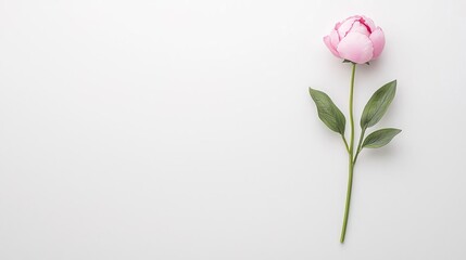 Fototapeta premium Peony on solid white background, single object
