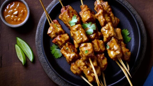 Chicken satay with peanut sauce
