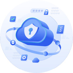 Cybersecurity in Cloud Computing Banner clipart