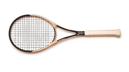 A squash racket on solid white background, single object