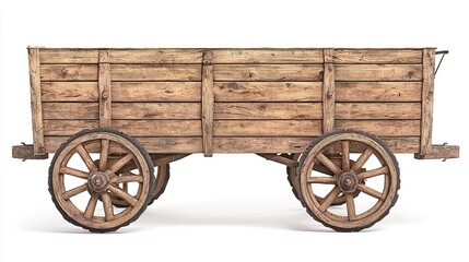 Fototapeta premium A farm trailer on solid white background, single object