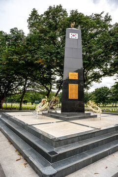 Korean War Memorial Pylon at Philippines National Cemetery Libingan ng mga bayani, Taguig City, Metro Manila, Philippines
