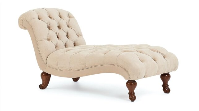 recommend clip art: A chaise on solid white background, single object