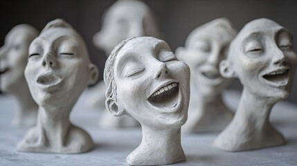 Playful figures display expressive features that capture both emotion and style in a striking high-quality image.