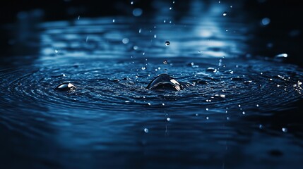 Water Droplet Splash in Dark Tones