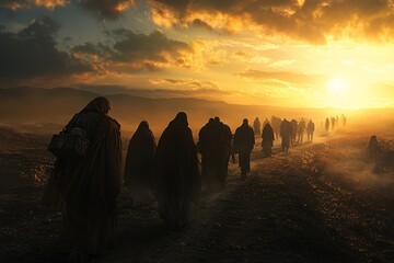 A purposeful journey where individuals traverse a timeworn trail, searching for connection, spirituality, and profound significance in their lives.