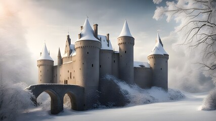 Naklejka premium castles with winter