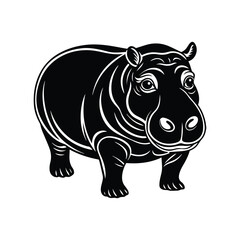 Adorable Hippo Vector Art for Kids Designs.