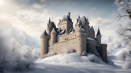 Naklejka premium castles with winter
