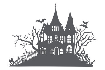 spooky haunted house, Cricut spooky haunted house, paper cut spooky haunted house SVG