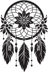 Dream catcher silhouette vector illustration isolated on a white background