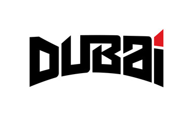 Dubai typography design vector, for t-shirt, poster and other uses