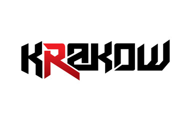 krakow typography design vector, for t-shirt, poster and other uses