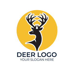 Vector illustration of deer head silhouette.