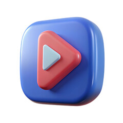 Video Play Icons  3d cartoon style illustration